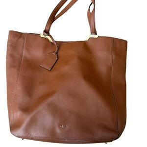 Lauren RLL Ralph Lauren Brown Leather Tote Bag
